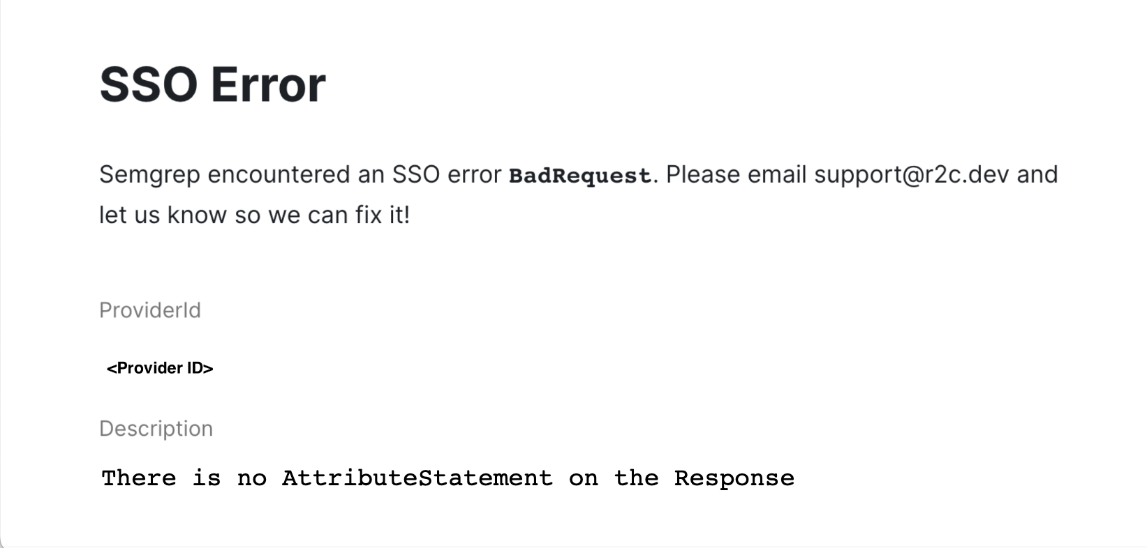 SAML AttributeStatement error