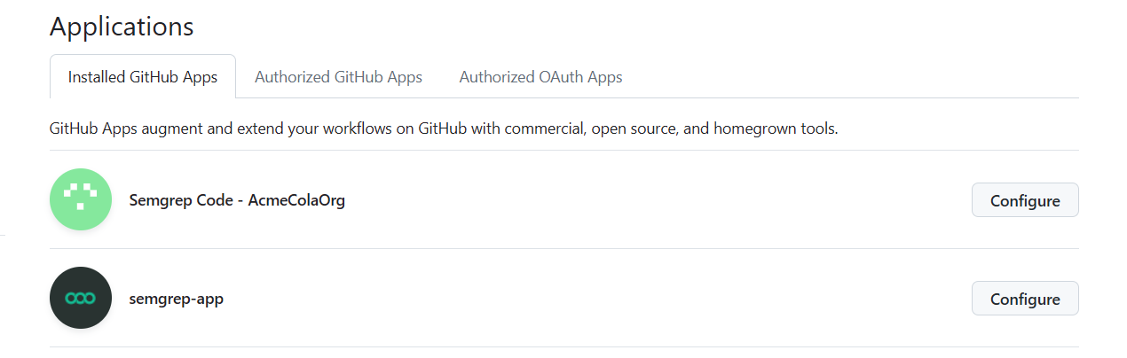 GitHub settings page